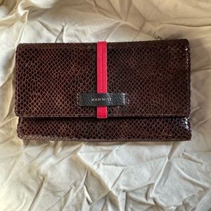 Hammitt Benjamin reptilian leather wallet NWT